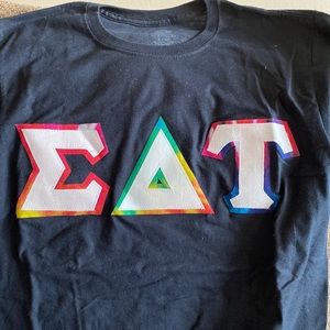 Sigma Delta Tau tshirt tie dye letters